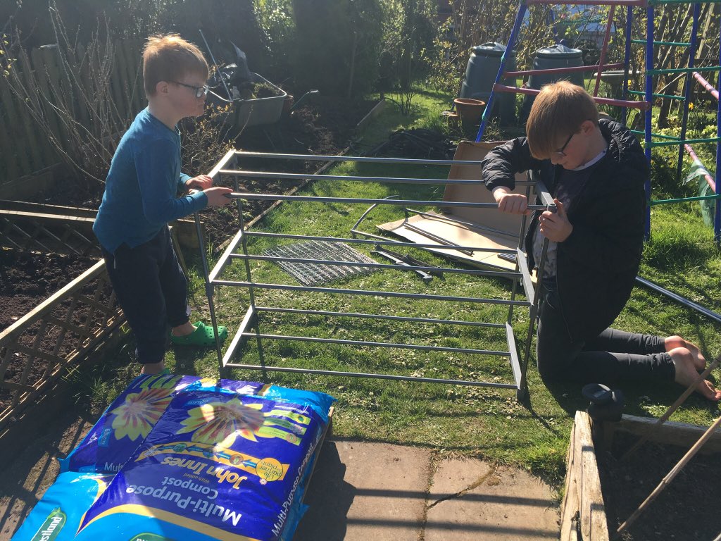 fee6bee's tweet photo. This week we’ve built a construction without instructions!  (Dad couldn’t find them). Now it’s ready for lots of lovely vegetable seedlings. @4EB_LPS https://t.co/XTbEV6yUUf