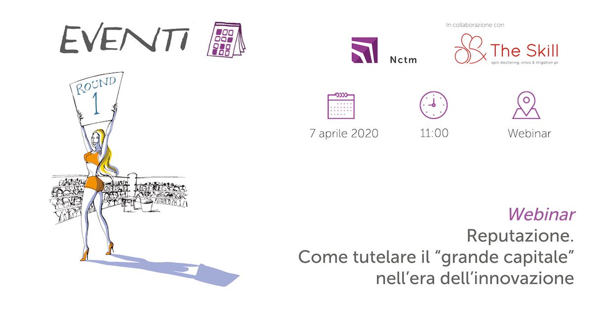 AdvantNctm's tweet photo. 7 aprile | 11.00 | Webinar
Gianluca Massimei sarà relatore al webinar "Reputazione. Come tutelare il “grande capitale” nell'era dell'innovazione?", organizzato da The Skill.
➡️ https://t.co/uH32LDj4jD
#NctmStudioLegale #BrandIdentity #Reputation #BrandEnforcement https://t.co/Lark21swxr
