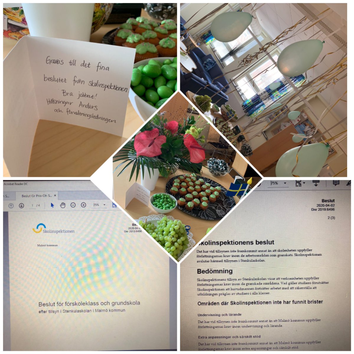 Igår fick vi, Stenkulaskolan, beslut från skolinspektionens omfattande tillsyn. Bedömningen visar att Stenkulaskolan har uppfyllt alla krav dvs vi blir gröna inom samtliga arbetsområden som har granskats
#wemaketheworldabetterplace 
@stenkulaskolan