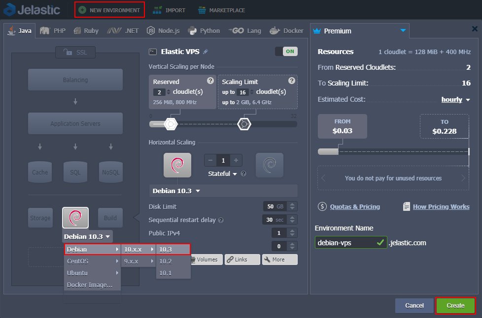 mrAlexZT's tweet image. Install debian as #ElasticVPS with automatic vertical and horizontal scaling based on resource limits &amp;amp; triggers. Manage easily with root access &amp;amp; intuitive UI. Regular updates and full compatibility with platform is ensured by Jelastic …