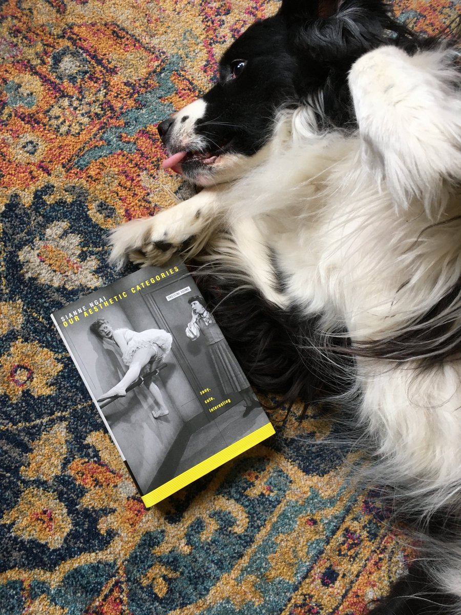 Zany, Cute, Interesting. Stella took the subtitle from Sianne Ngai's book, Our Aesthetic Categories, quite literally for her photo op. She tells us she's really looking forward to Sianne Ngai's next book, Theory of the Gimmick, forthcoming in June.