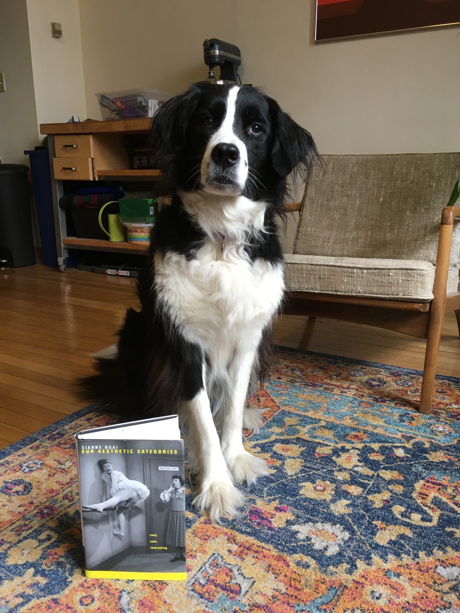 Zany, Cute, Interesting. Stella took the subtitle from Sianne Ngai's book, Our Aesthetic Categories, quite literally for her photo op. She tells us she's really looking forward to Sianne Ngai's next book, Theory of the Gimmick, forthcoming in June.