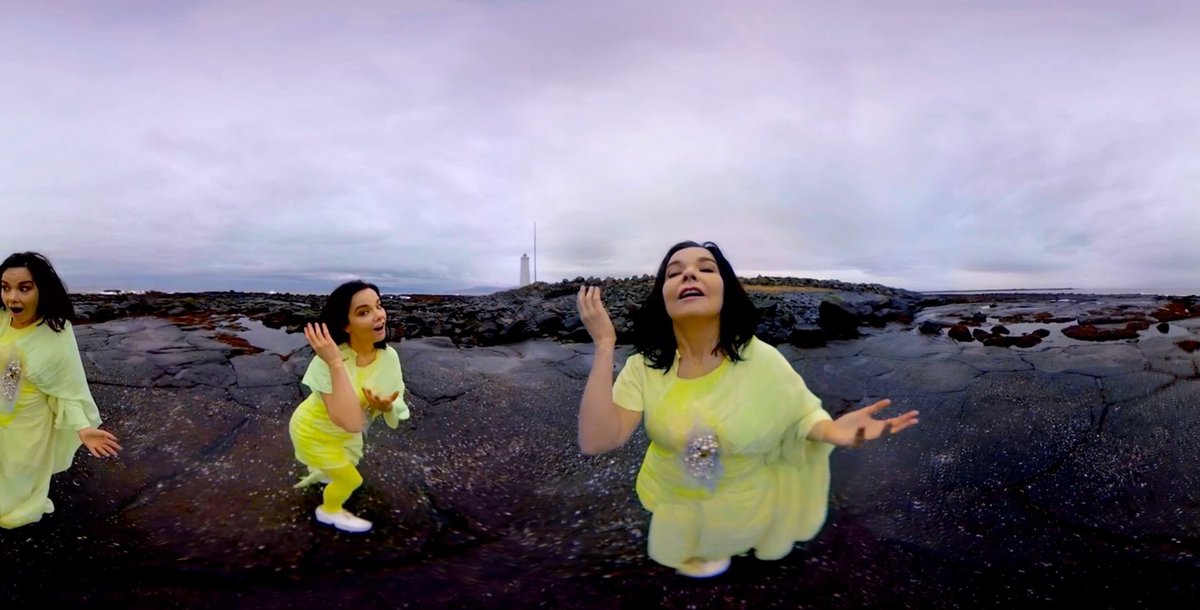 2. Björk was one of the first major artist to use a 360-degree cameras to create one of the first virtual reality music videosIn 2015 she brought 360 degree video into mainstream pop culture, with the release of music videos of songs Stonemilker and Mouth Mantra