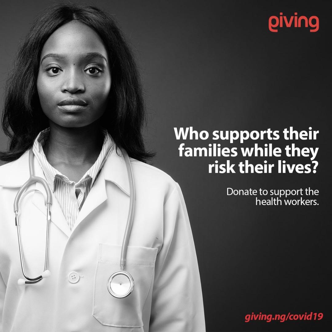 OgbeniAdejokun's tweet photo. Calling on everyone to join us as we donate to ensure that they do not suffer needless losses due to the pandemic.
Visit https://t.co/0RT56ElZB3 to donate. 
#Giving #TheirLivesMatter #SupportHealthcareWorkers #GiveALittleChangeALot https://t.co/f6ddF0xCR6
