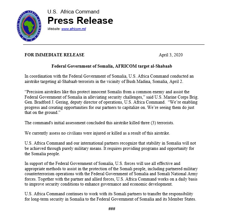 Us Africom Federal Government Of Somalia Africom Target Al Shabaab T Co Gvlquytznz