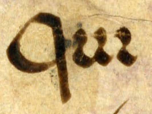 One of the primary features of Beneventan is its minim. While the Caroline minim is a simple single stroke, the Beneventan minim is made up of two short thick strokes angling down and to the right. That’s what gives the script its “broken” and somewhat dizzying character.