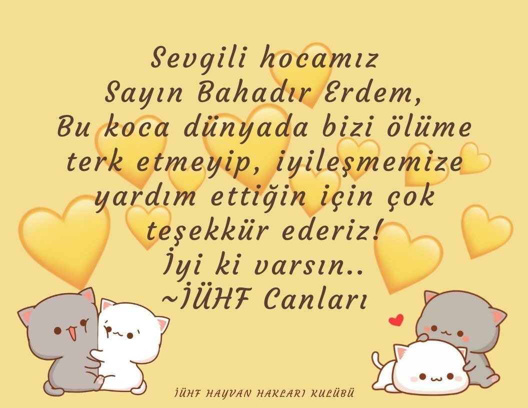 Bu zor günlerde İÜHF canlarını yalnız bırakmayan değerli Danışman hocamız Prof. Dr. Bahadır Erdem’e teşekkür ederiz 🙏🏼 <a href="/BBahadirErdem/">Bahadır Erdem</a>