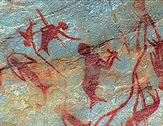 O povo Khoi-San, por exemplo, tem desenhos em paredes, ou seja pinturas rupestres que justificam a existência de um tipo de espécie como a sereia, num lugar ainda mais misterioso, um Deserto . Agora explica-me como é que num Deserto em África do Sul , tal está relatado? Karoo