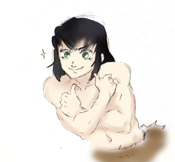 りょうむ低浮上さんがTwitterに投稿した嘴平伊之助(鬼滅の刃)のイラスト。