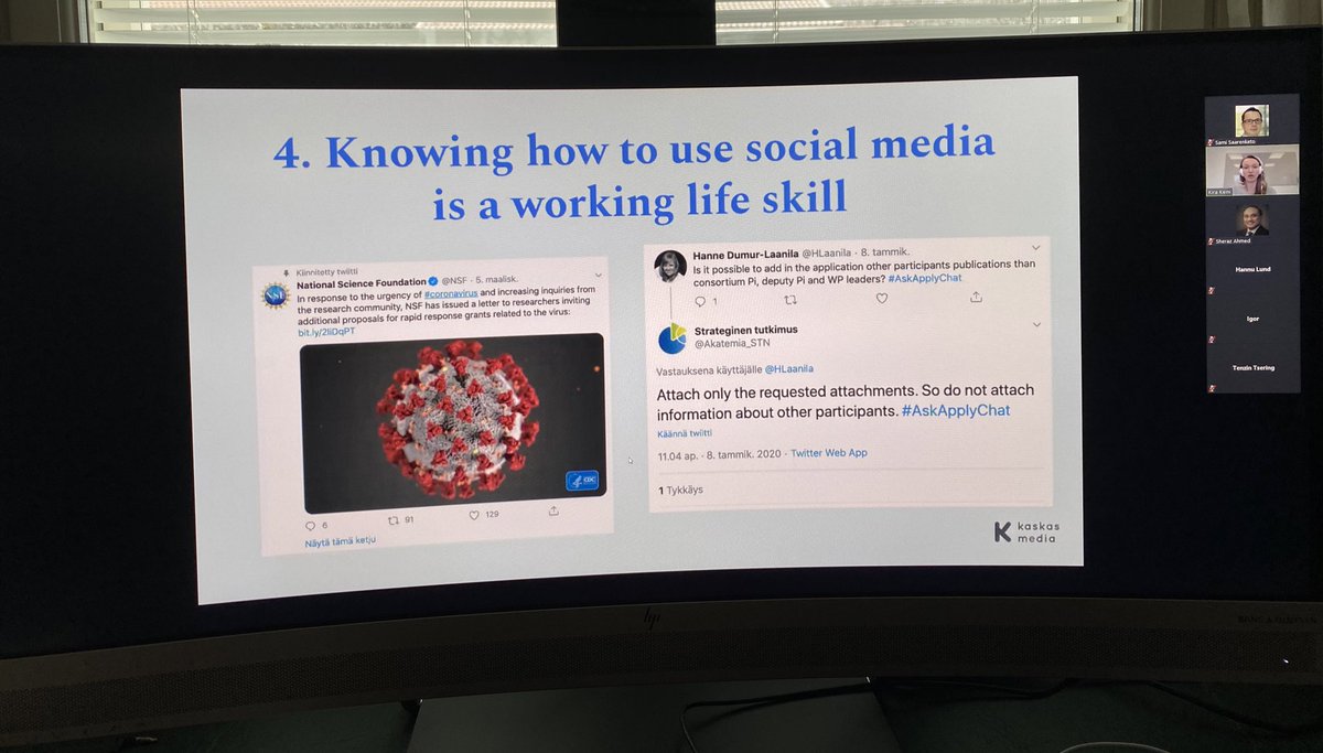 What a great way to end the busy third week of working from 🏡 by joining <a href="/UniLUT/">LUT University 🚀</a> Social Media training facilitated by fantastic <a href="/KaskasMedia/">Kaskas</a> <a href="/kirakeini/">Kira Keini</a> and <a href="/hannatalikka/">Hanna Talikka</a> ☀️☀️☀️