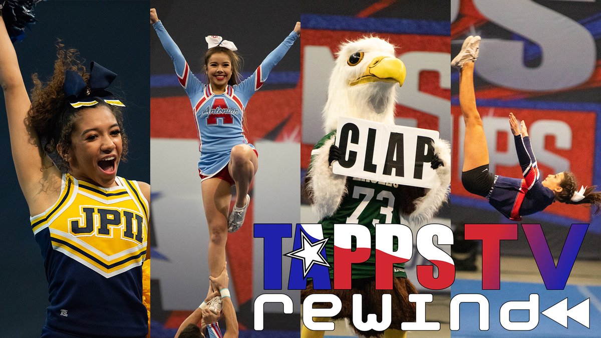 TAPPSbiz's tweet photo. The 2019 #TAPPScheer Championships are coming to TAPPS TV Rewind! 

Catch all team performances from both days, the mascot competition, and the individual competitions this Monday, April 6th beginning at 11AM. 

📱📺💻Watch on the TAPPS TV App for FREE thanks to @BlueFrameTech https://t.co/R605upXB4h