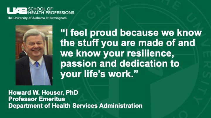 Howard W. Houser, professor emeritus in <a href="/UAB_HSA/">UABHealthServicesAdmn</a> has taught more than 1,200 of our alumni. He has a message for his former students that will resonate with all #UAB alumni working tirelessly in the #coronavirus battle. uab.edu/shp/news/home/…