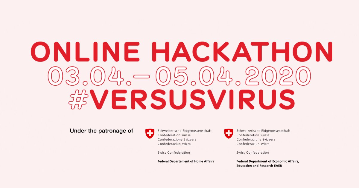 We are proud to #partner with the #VersusVirus hackathon to help provide solutions during the #CoronaCrisis #Switzerland <a href="/impacthub/">Impact Hub Network</a> @BaselAreaSwiss I am looking forward to #hack !