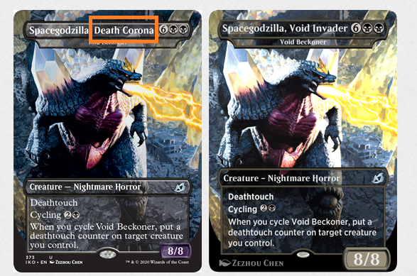 NinesTimesFox's tweet photo. Bravo to Wizards on making the below change. They had no way of knowing when this was first printed and are doing what they can now.
But this card is going to be worth so much for the few initial printings that are going to get out. https://t.co/2xcrzacmGj
