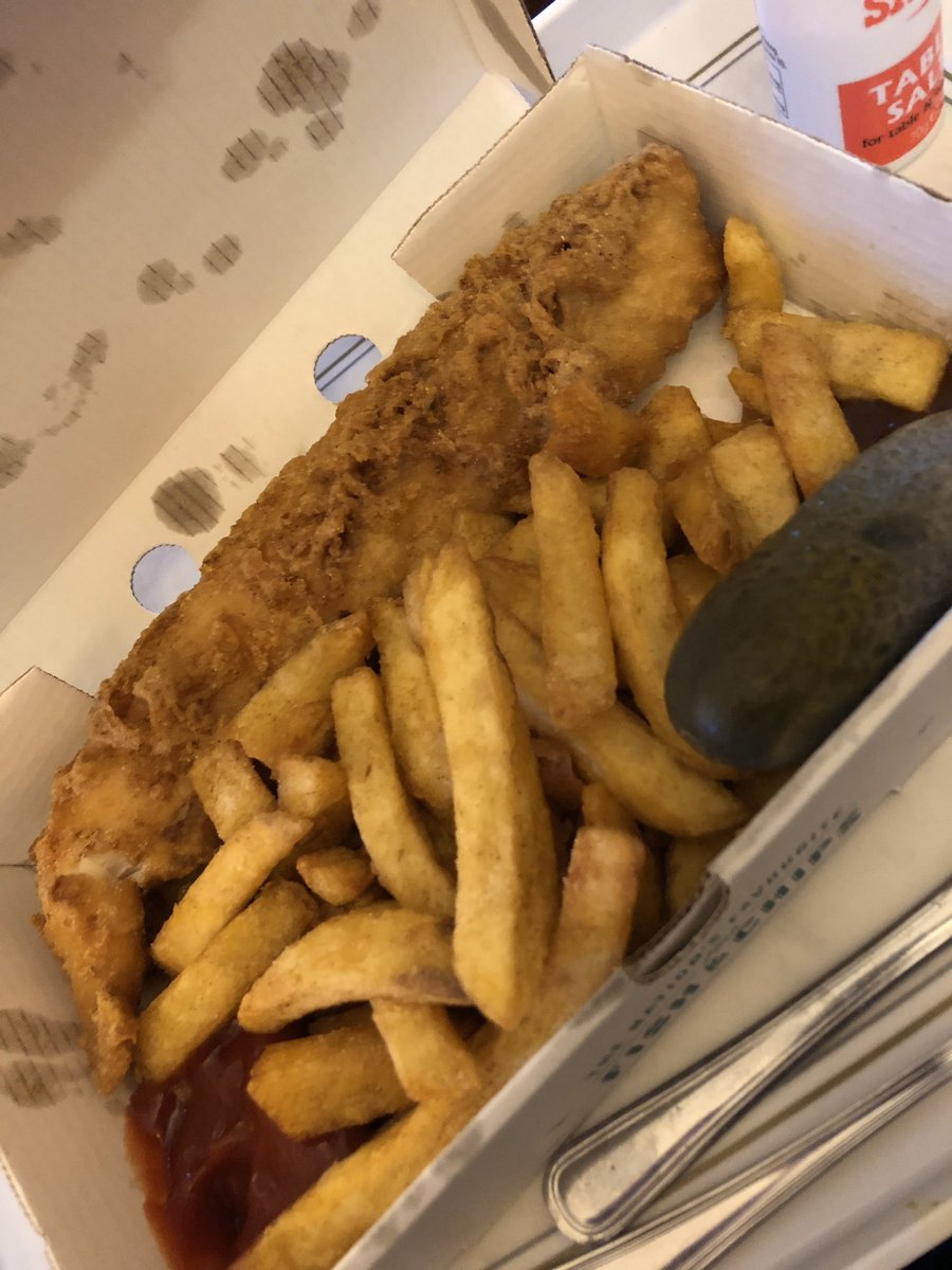 Scrumptious fish &amp; chip supper last night. Beautifully battered cod best we’ve had in years!! Fully recommend Marino’s Fish Bar, Station Road #Tenterden #FishnChips <a href="/TenterdenTown/">My Tenterden</a>