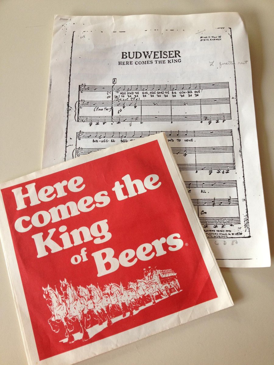 April 1984: 7-year-old me wrote Gussie Busch II to see if there was sheet music to  @budweiserusa Here Comes the King. Young pianist &  @Cardinals fan. I received a letter from him or Auggie III, the sheet music and a 45 RPM record of the song. Still have.  #OpeningDayAtHome  #STL