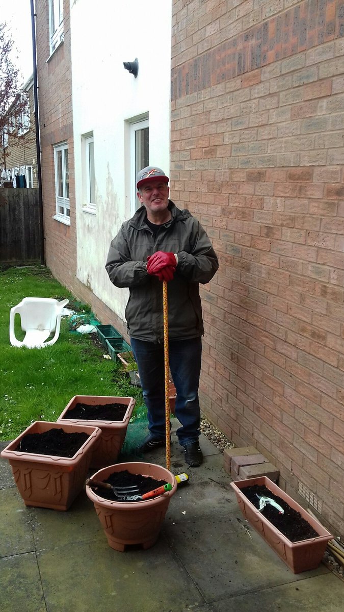 _Shaftesbury's tweet photo. Around the UK people we support and care workers have been keeping busy... gardening, daisy chain making, long walks in the sunshine, baking, crafts, playing cards... you name it!   These fab photos of people we support in @LivabilityLCEM  are brightening up our Friday! ☀️ https://t.co/d80t1J4vmk