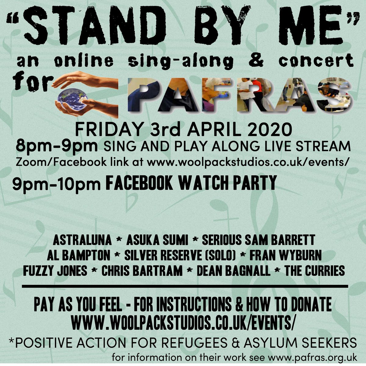 WoolpackStudios's tweet photo. Tonight ! Online music event fundraising for @PAFRAS_Leeds 8pm-10pm all details on https://t.co/aZjOQlUi3S @LeedsInspired @musicleeds @OtleyUkuleleOrc @RoundhayUkulele @astralunamusic @fuzzyjonesmusic @franwyburn @serioussam1980 https://t.co/nidLbWKb6N