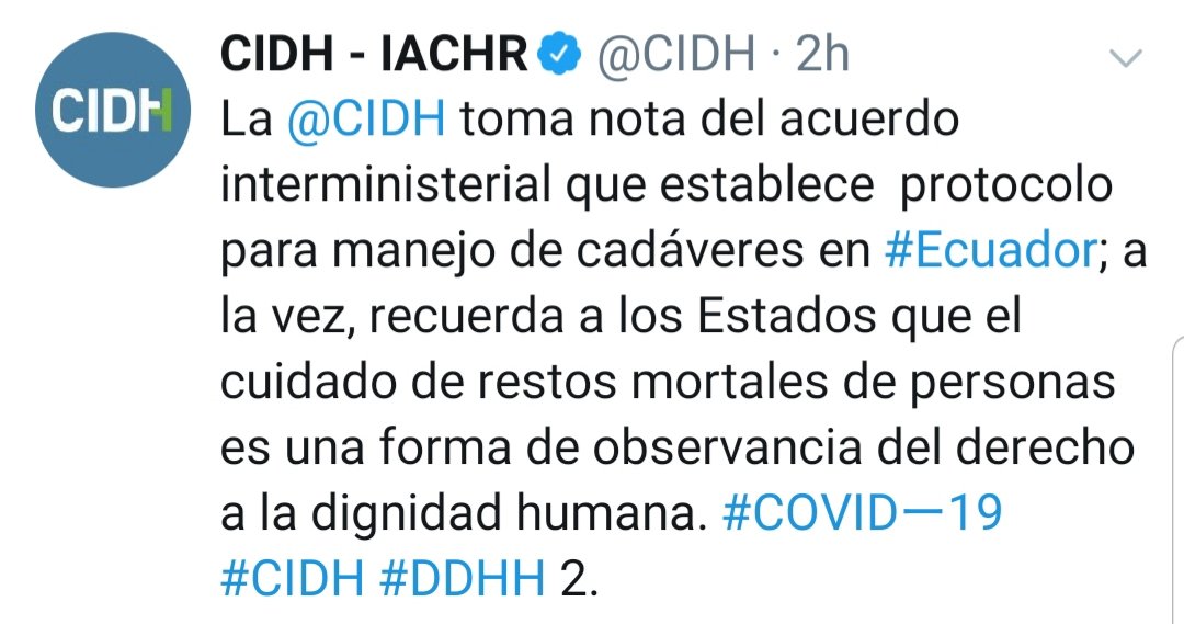 ElDaulenoTv's tweet photo. #URGENTE

la @CIDH realiza el seguimiento de los protocolos de manejo de cadáveres en el #Ecuador durante la #pandemia #COVID2019Ec https://t.co/98NNNZ7k84