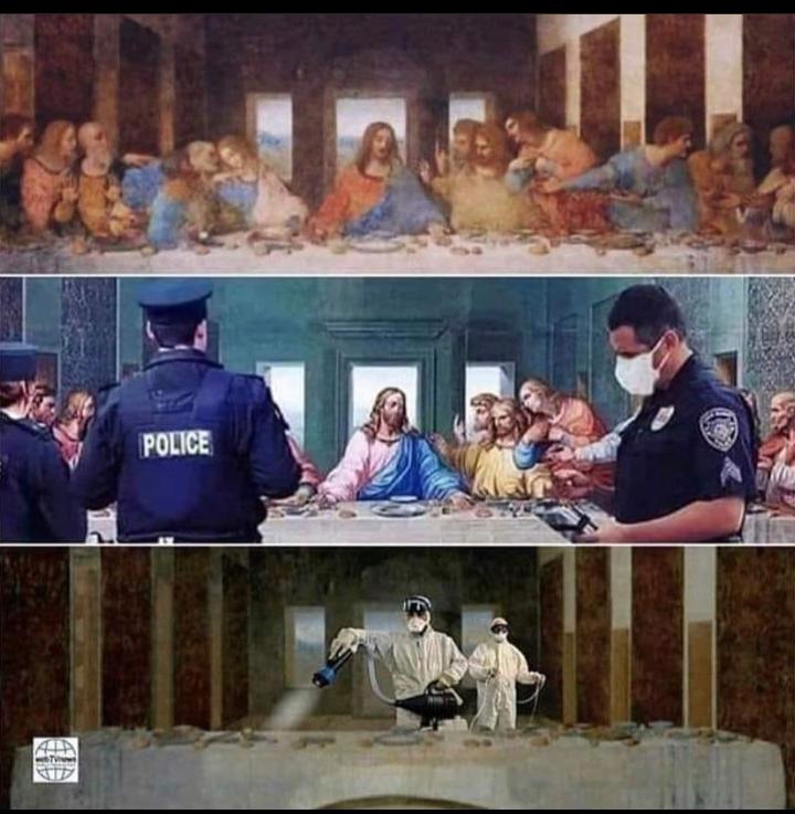 AndreaTenna's tweet photo. L'ultima cena.😘 #COVID19 #LastSupper #ultimacena #Pasqua https://t.co/KDOrGs148e