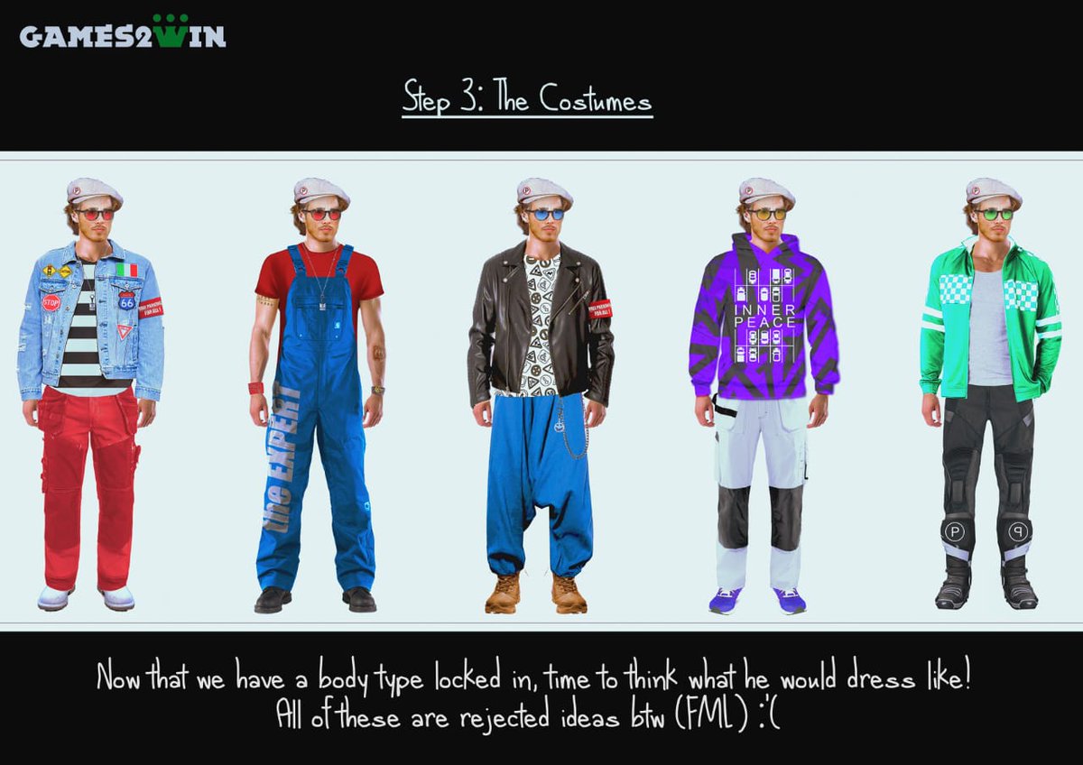 Games2win's tweet image. Step 3: Costumes for the 3D Character Concept Art' series for 'Parking Professor'
Game Link:  lnkd.in/fBBES_s
Check out costume suggestions that our 3D Artists came up with. We finally settled on the three costumes shown in the second image.
#gamedesign #conceptart