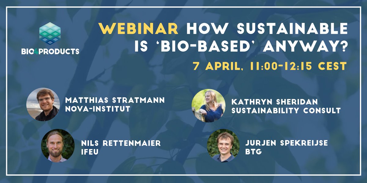 👋 Don't miss our #webinar next Tuesday!

We have invited some distinguished guests, to discuss a very important topic! #sustainability #bioeconomy #biobased

Secure your place at
attendee.gotowebinar.com/register/16125…