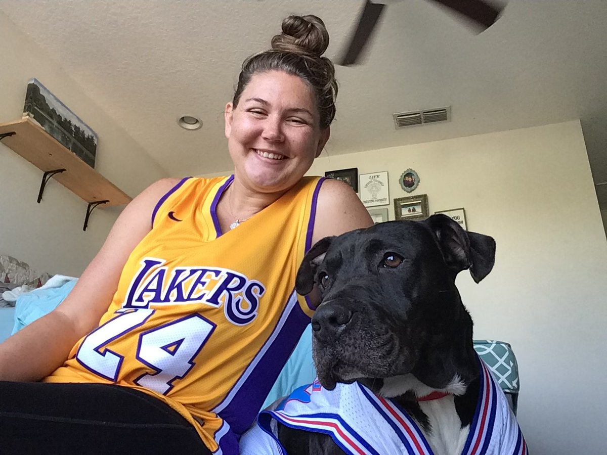 AmandaSauerEdu's tweet photo. Our amazing staff at @DCSSouthside participating in virtual "At-Home" sprint week days! Ms. Roberson and her dog were all set for "Home Run" Jersey day Monday and Mr. Davis went all out for "Home of the Brave" on Tuesday! #StingrayStrong #DCSSBestYearYet #culture #PBIS https://t.co/0KiPiOoTF2