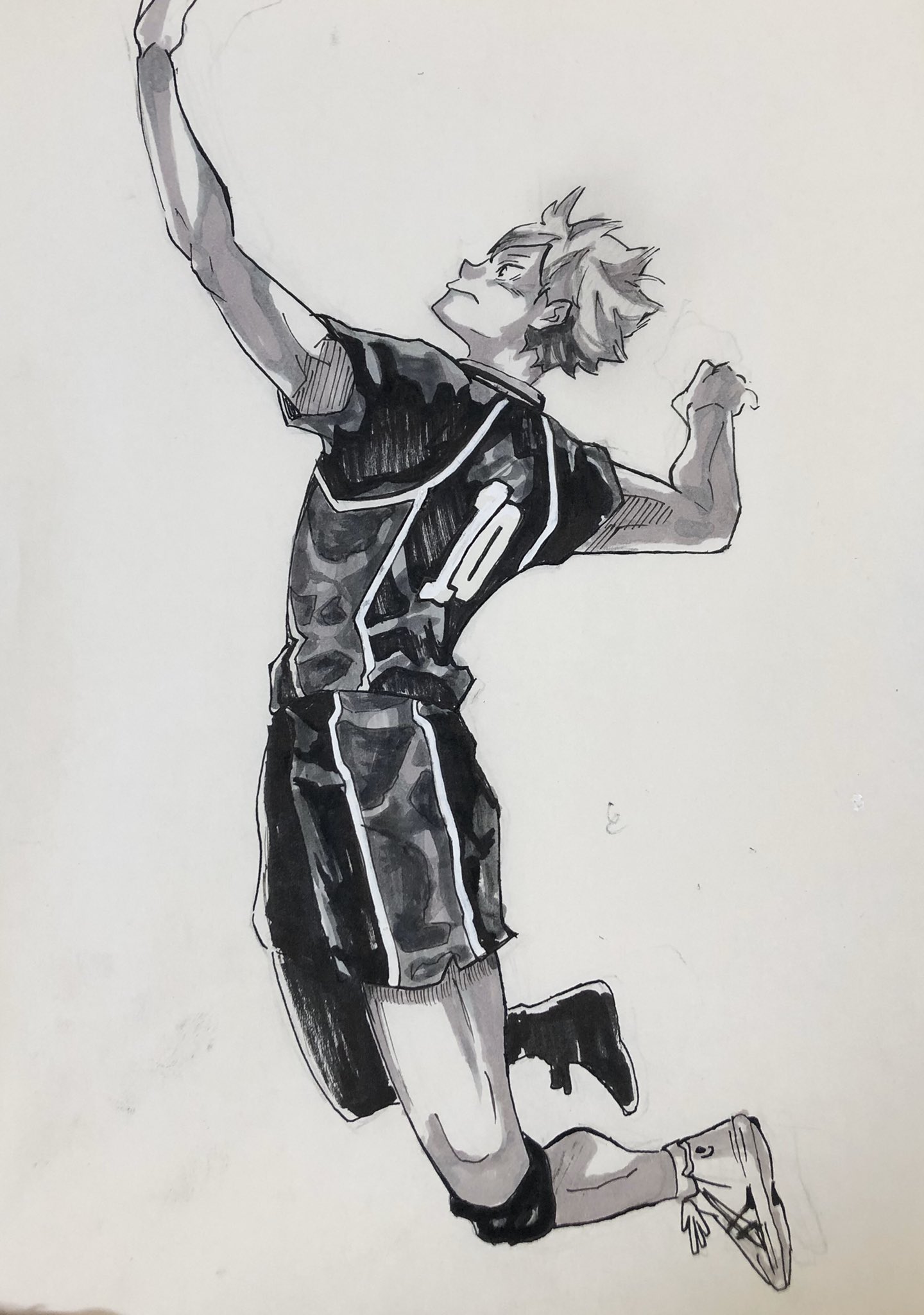 Twitter 上的 絵描きユーゴ モノクロ ハイキュー 日向翔陽 お絵描き T Co Wv9jobk4gx Twitter