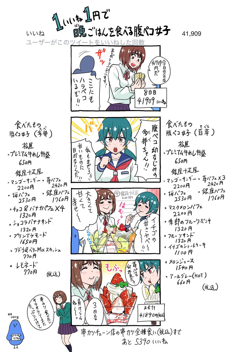 漫画家 大竹利朋 1いいね1円腹ペコ女子 1いいね1円で晩ごはんを食べる腹ペコ女子 8日目 1いいね1円腹ペコ女子 もぐささん 漫画家 大竹利朋 1いいね1円腹ペコ女子 1いいね1円で晩ごはんを食べる腹ペコ女子 8日目 1いいね1円腹ペコ女子 もぐささん