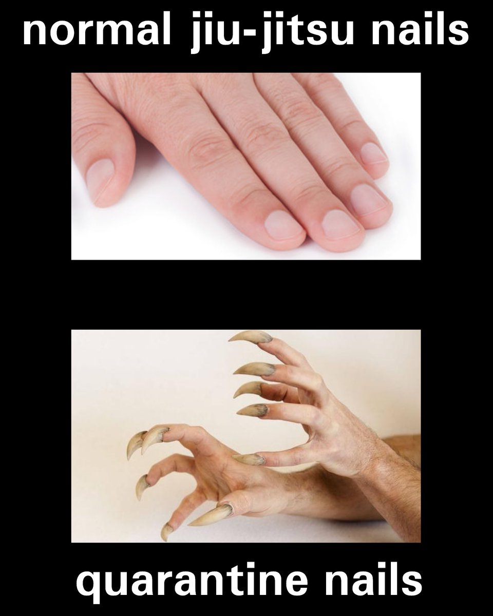 forlogos's tweet photo. No jiu-jitsu, no weekly nail trimming 
..
..
#quarantine #bjj #jiujitsu https://t.co/obhko8xyuV