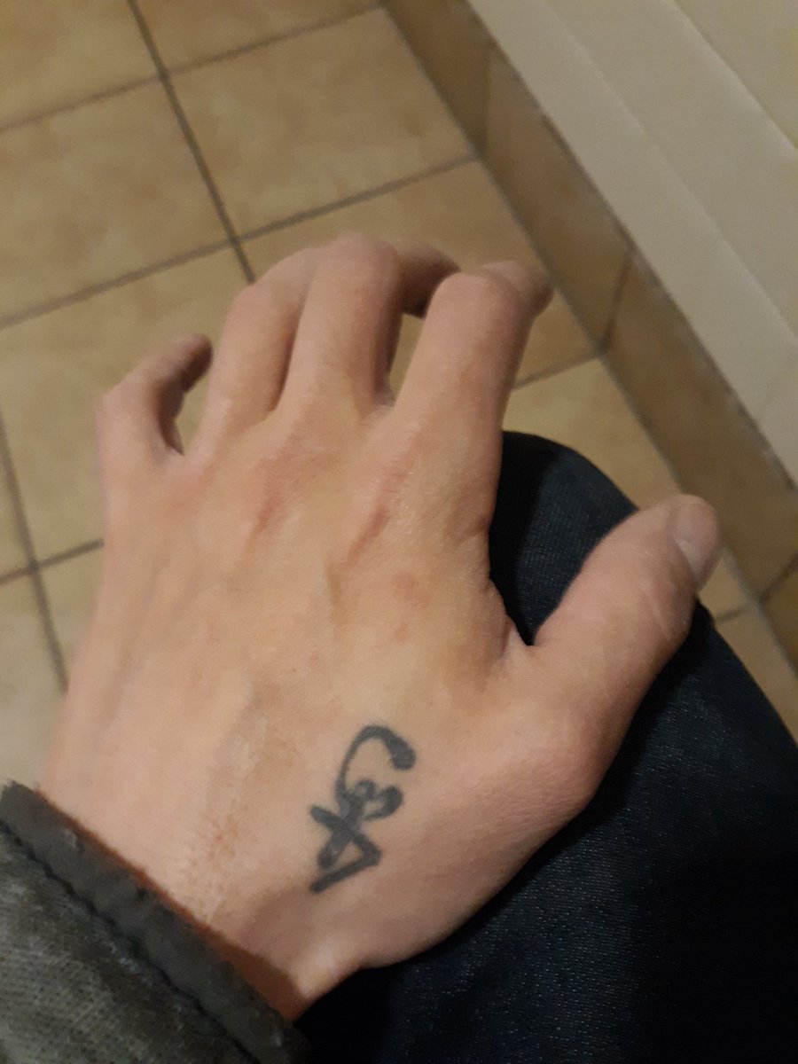 Gage French on Twitter: "@BAM__MARGERA Got one tattooed after he drew it on my hand at the Apocalypse Party he had at his bar. Looks great, especially the placement. Thanks Bam. You're