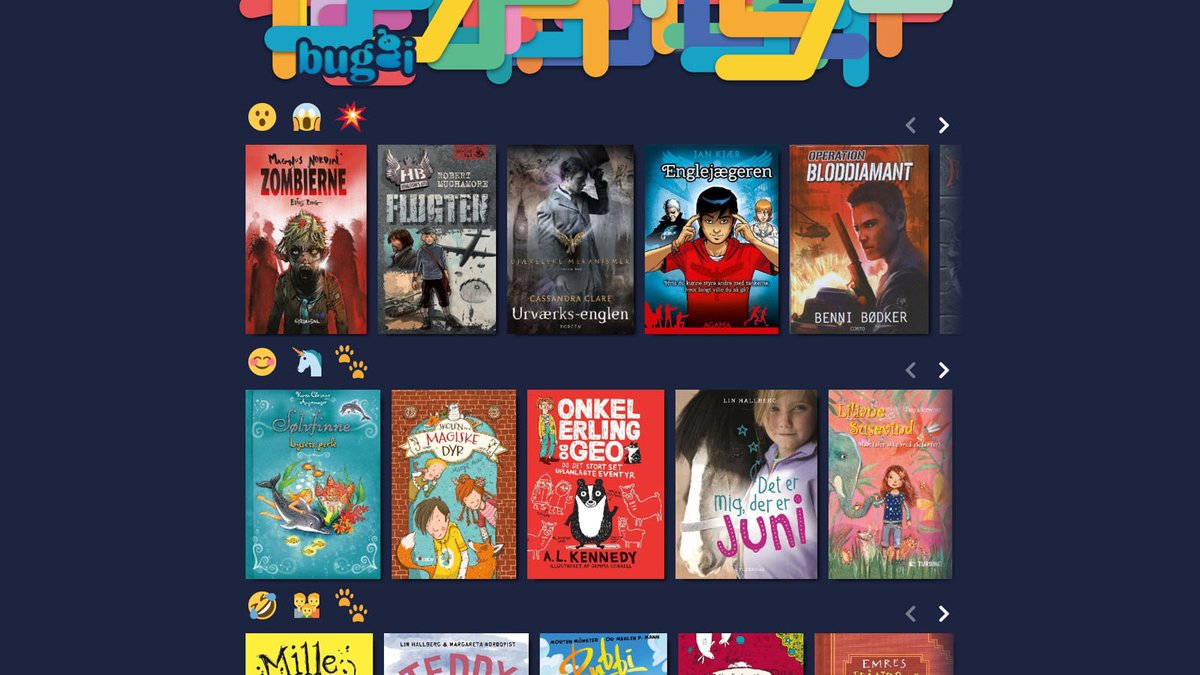 DBCdk's tweet image. Nyt site foreslår børnebøger vha emojis. Prøv på buggi.dk #biblioteker #læselyst #børnlæser Se evt mere her: dbc.dk/news/nyt-site-…