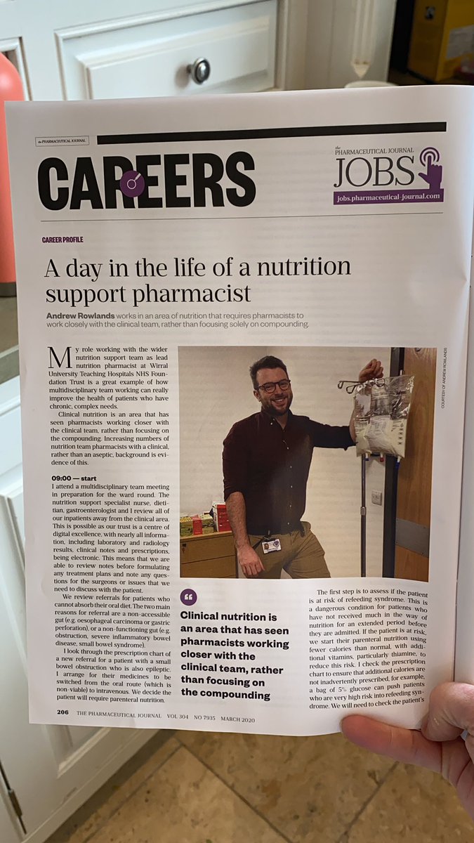 Great article about the life of a nutrition support and the valuable contribution to the clinical team. Well done Andrew <a href="/WUTHpharmacy/">WUTHpharmacy</a>