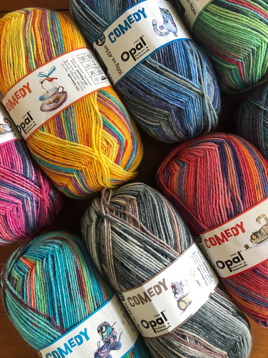 In stock now : Opal Comedy
Available in 100 gram balls, and 1KG cones. Get in touch to order!
#sockenwolle #opalsockenwolle