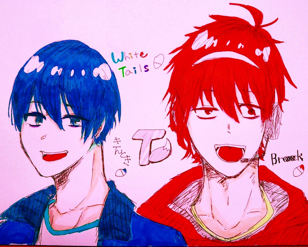 ふふふ しろっぽ ワイテルズ Whitetales ゲス顔 アナログ絵 ぶるさんときんさんのゲス顔が描きたかっただけ ほんとワイテルズの動画おもろい好き 同じの2枚だけどフィルターとか色々いじると雰囲気変わるなぁって 2枚目のぶるさんチカチカしてて