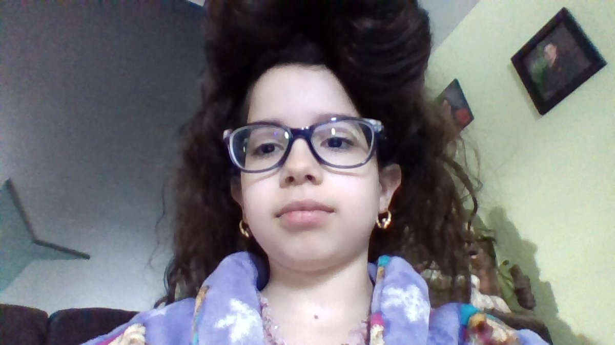 MrsKolk's tweet photo. Check out the Crazy Hair my students rock during our Virtual Spirit Week. #CrazyForELearning #Lane126 #WeAre126 #WildMorningHair https://t.co/4sOeobftfv