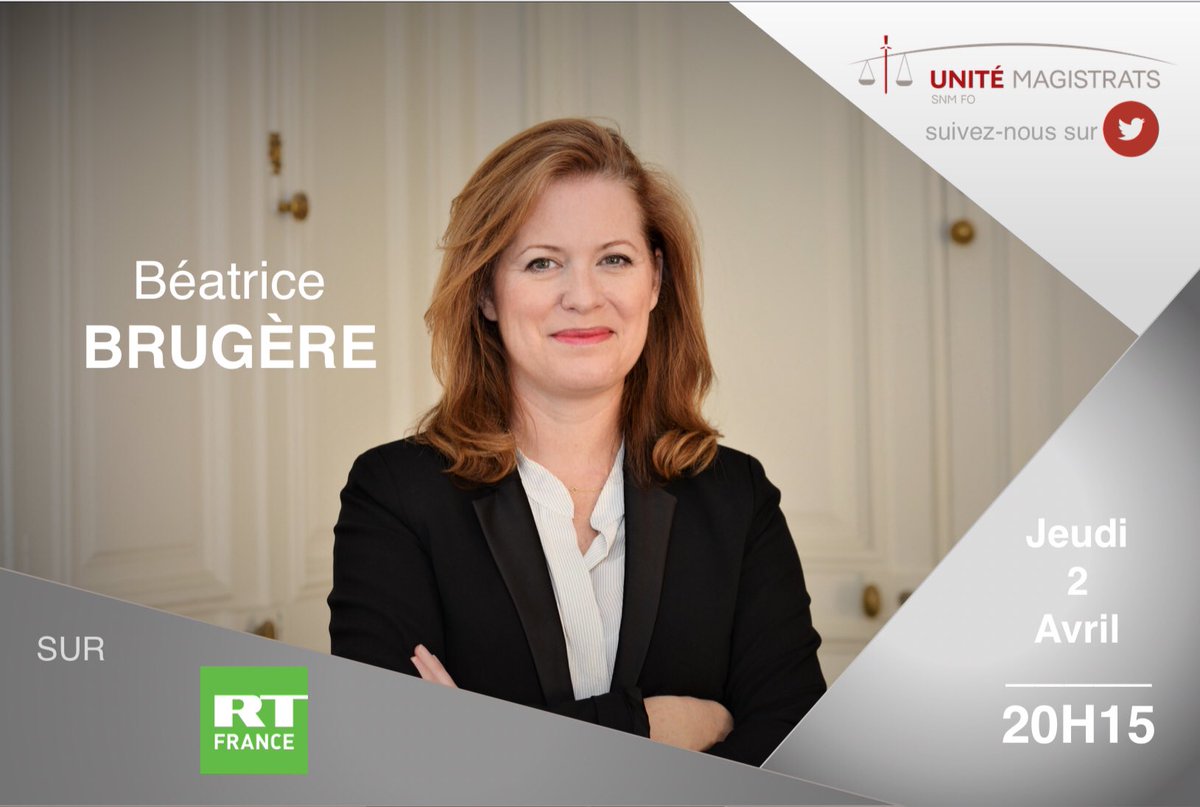 Béatrice BRUGERE, Secrétaire Générale du #syndicat Unité #Magistrats <a href="/SnmFo/">Unité Magistrats SNM FO</a> est en direct sur <a href="/RTenfrancais/">RT en français</a>. ITW sur la #plainte de notre syndicat contre X pour mise en #danger de la #vie d’autrui. 👉m.youtube.com/watch?v=4-r73G… #Covid_19fr <a href="/justice_gouv/">Ministère de la Justice</a> #CriseSanitaire