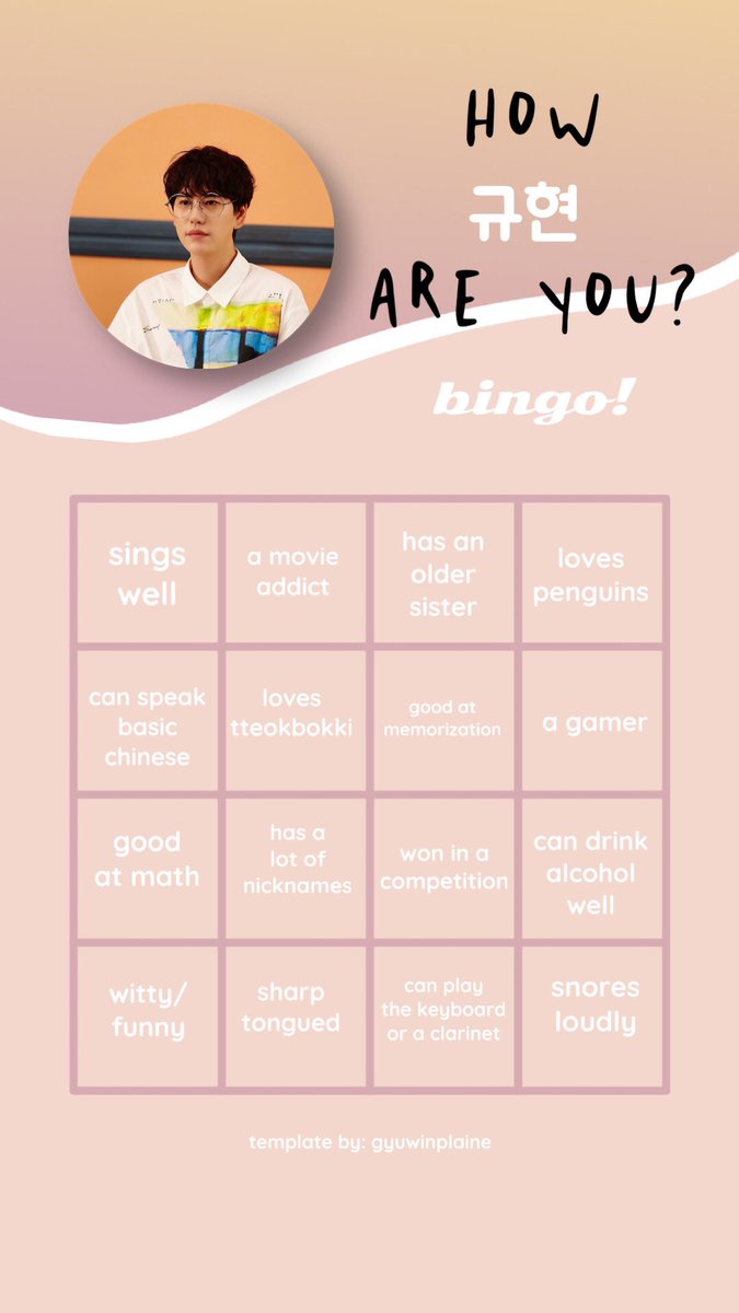 made another bingo! (how kyuhyun are you edition) enjoy!!