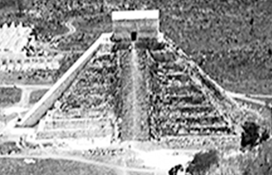 4/6 Mexican archaeologists and crew in 1926 began rebuilding the pyramid, a project that went for several years. They made detailed reports of the progress. The side facing the camera, west, was begun in 1929, and three sections were completed. BINGO!  #ChichenItza  #DatingGame