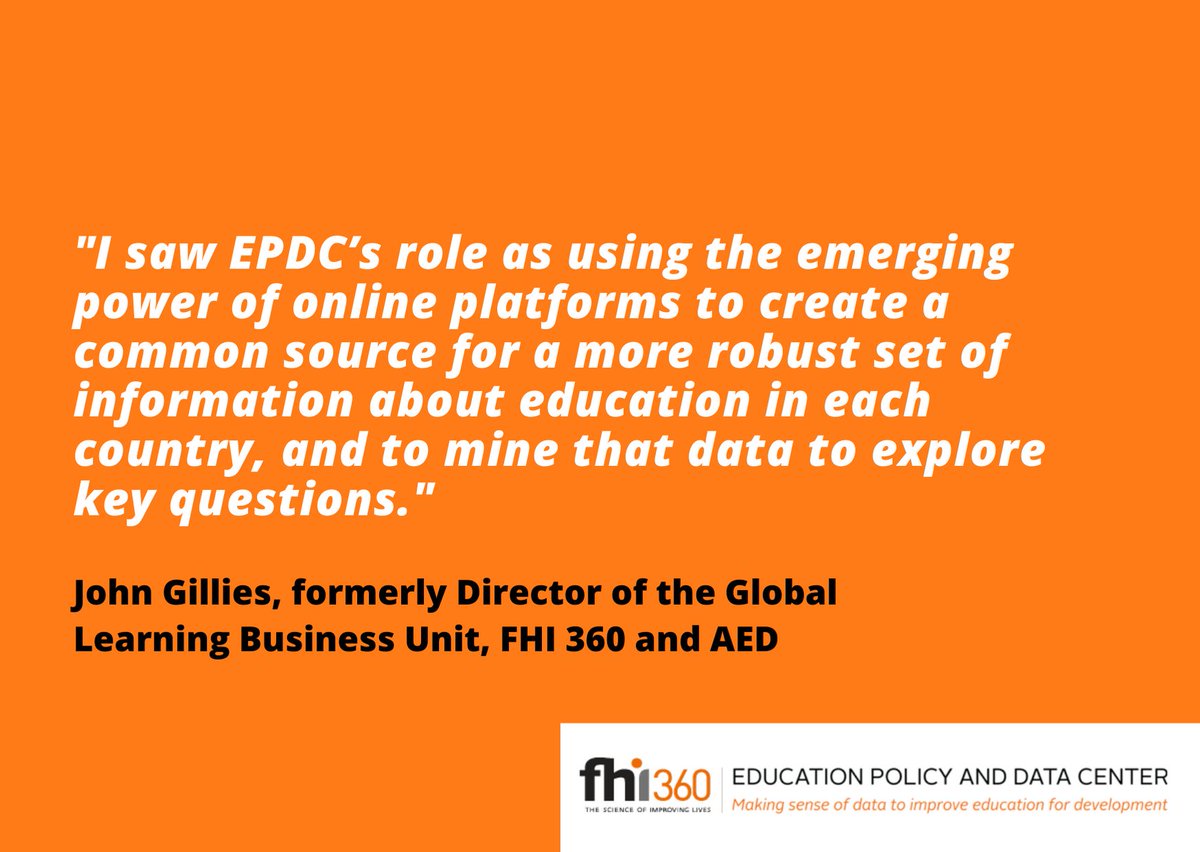 EPDC champion <a href="/JAGill3/">John Gillies</a> shares his perspective on <a href="/fhi360/">FHI 360</a> EPDC's role in the global arena. Read more of his reflections on the #LegacyofEPDC here: bit.ly/2WQ0SMO