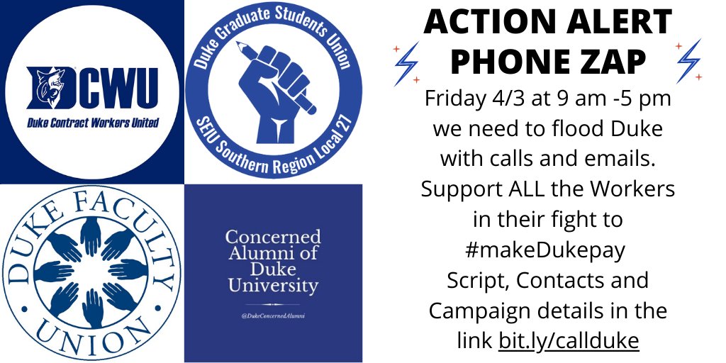 DCWU11's tweet photo. If rich institutions like @DukeU would quit hoarding resources and #PayAllWorkers we would get through this troubling time just fine. We don't need platitudes, we need to #makeDukepay. Details in link https://t.co/jhDwdXgdqO https://t.co/OJoKkDB3dV