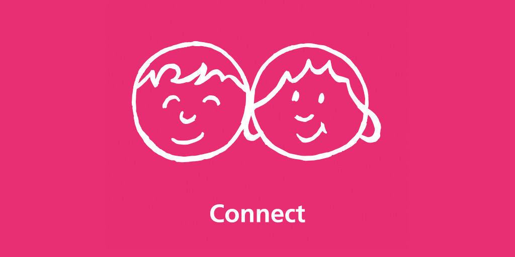 We will be sharing ideas that help our daily wellbeing such as “Connect”:
 😃Smile to yourself and others – a smile can be seen from 2 metres away
🌈Write hello or draw a rainbow and put in your window for neighbours and your community to see.
☎️Make a phone call, send a text