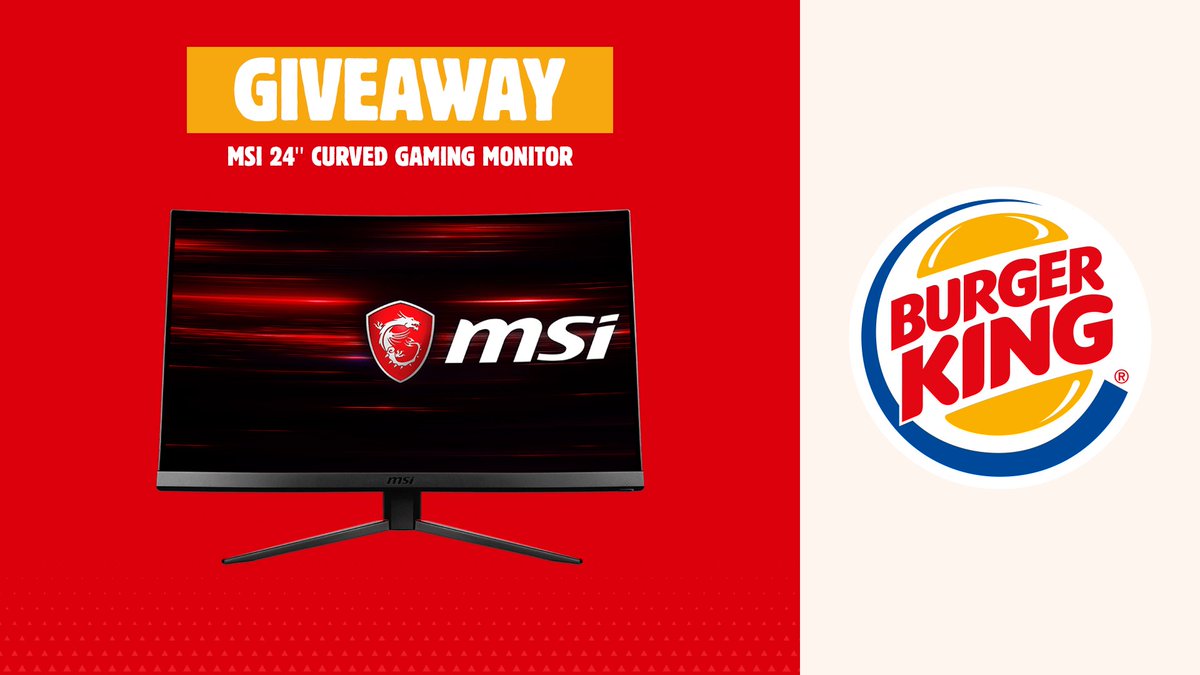 BurgerKingBE_GG's tweet image. Want to win a 
@msitweets 24'' curved gaming monitor?

1️⃣ Follow 
@BurgerKingBE_GG

2️⃣ RT this post

We will choose a winner from all entries

* Competition runs until 7 April 23h59 #esports #gaming #giveaway #burgerking #BL2020 #RCL