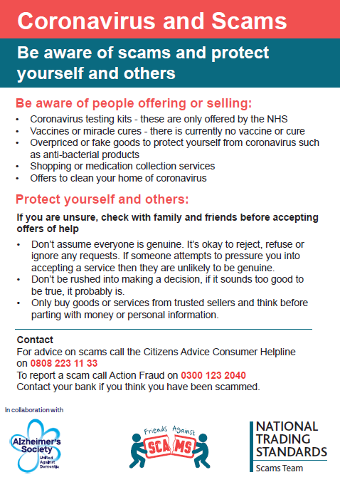 WeAreHertswise's tweet photo. A reminder from @NTSscamsteam to remain vigilant and be wary of scammers trying to take advantage of the the current situation https://t.co/Rtmcg8tkmQ