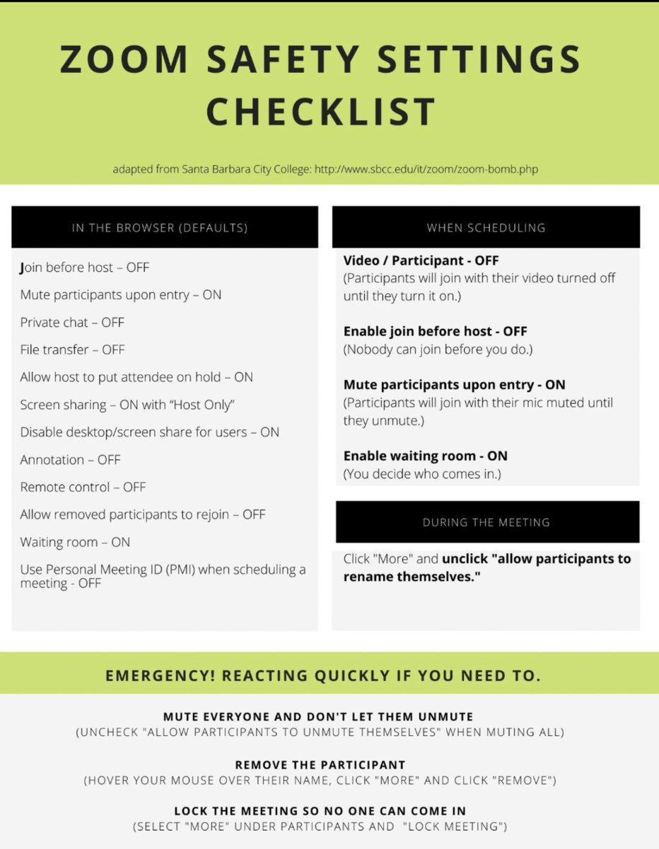 My super amazing librarian friend @readerpants created this helpful and sleek guide to Zoom's settings to avoid unwanted guests or scenarios! #zoom #zoomguidelines #librariansrule