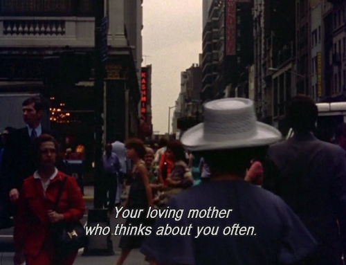 DAY 9. NEWS FROM HOME (1977) chantal akerman reads the letters her mother send her while her daughter is living far from home. this one will DEFINITELY make you call your mom.