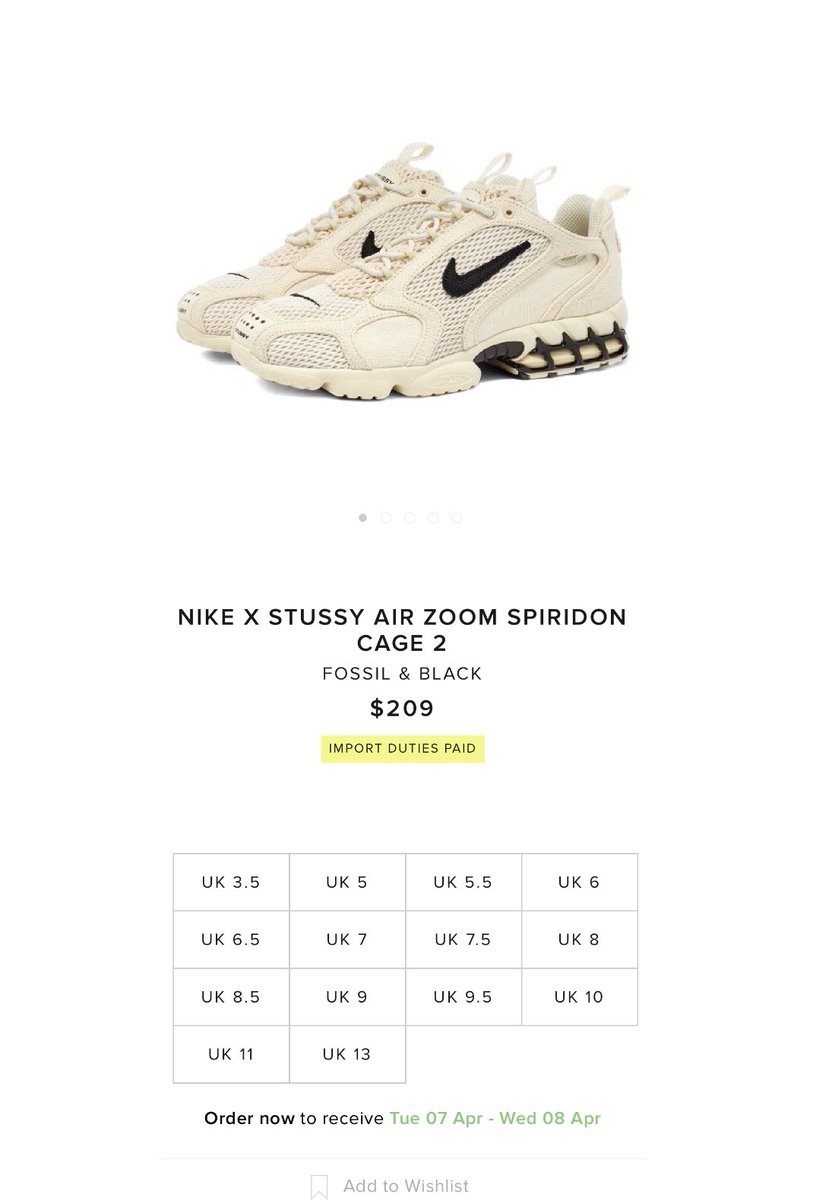 stussy x nike air zoom spiridon cg 2 fossil