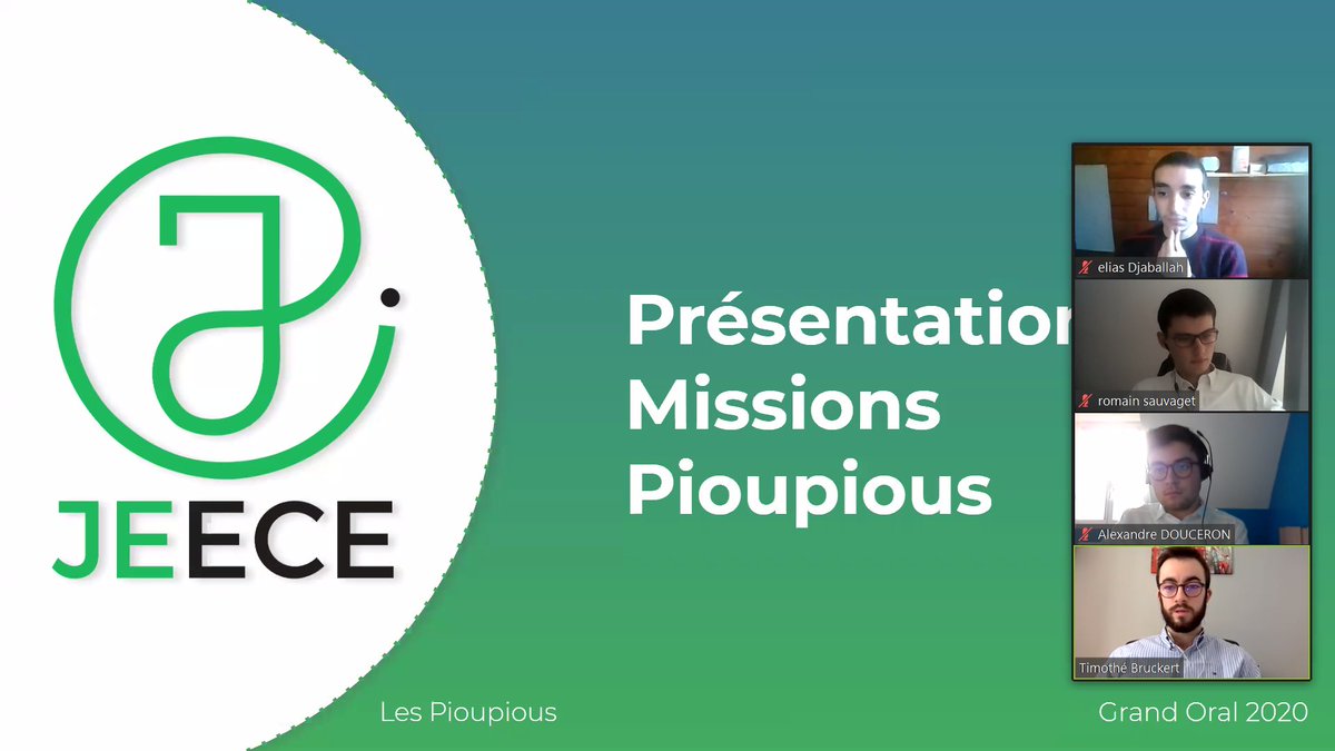 Peu importe la distance, nos postulants pour le mandat 2020-2021 sont plus motivés que jamais pour leur soutenance finale ! Ils nous présentent enfin le travail de 3 semaines d'effort.
#WeAreJE #VieAssoECE #LaReleve