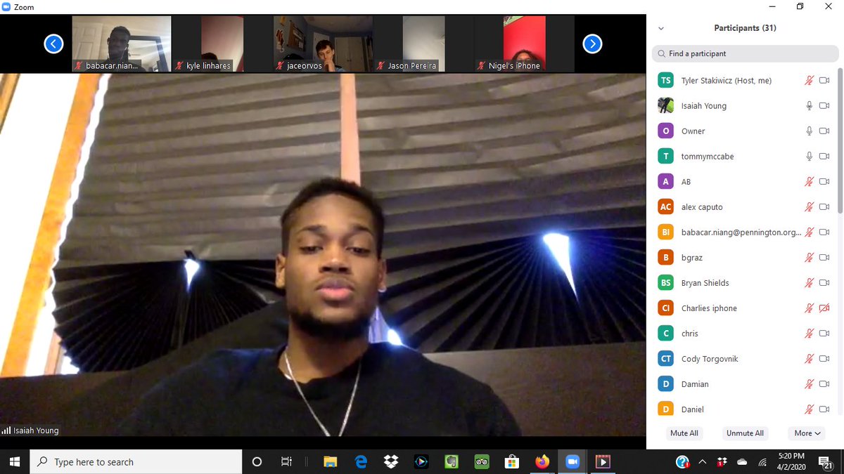 BoysPda's tweet photo. Last night's zoom call had a couple of SPECIAL guests! @tmccabe98 &amp; @isaiahyoung30 on the zoom call! Great to hear from you guys! #PDAGREATS https://t.co/1oWwjSTgqq