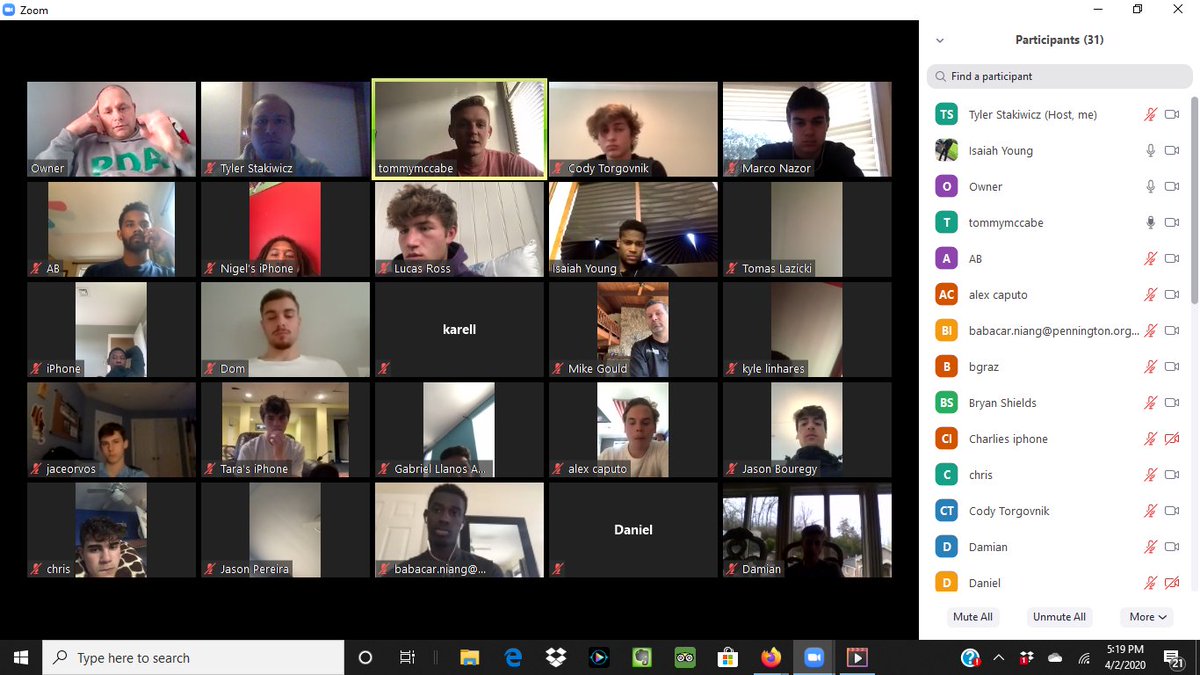 BoysPda's tweet photo. Last night's zoom call had a couple of SPECIAL guests! @tmccabe98 &amp; @isaiahyoung30 on the zoom call! Great to hear from you guys! #PDAGREATS https://t.co/1oWwjSTgqq
